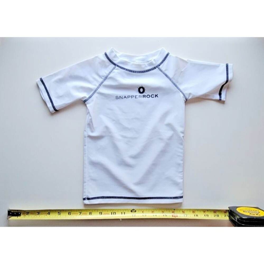 NWOT Snapper Rock Unisex Toddler White Swim Shirt Sz 2 (12-24 mos.)